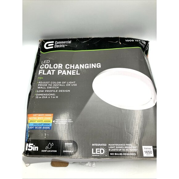 Integrated LED Round Flat Panel Ceiling Flush Mount Color Change 5CCT 22.5W 15" - Picture 1 of 9